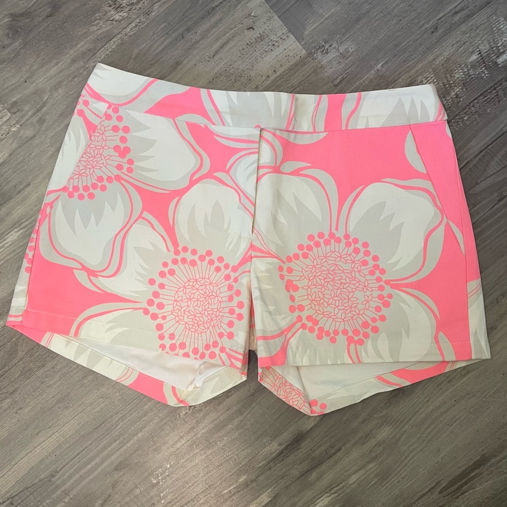 JB by Julie Brown High Waist Pink and White Shorts